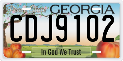 GA license plate CDJ9102