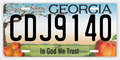 GA license plate CDJ9140