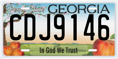 GA license plate CDJ9146