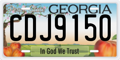 GA license plate CDJ9150