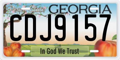 GA license plate CDJ9157
