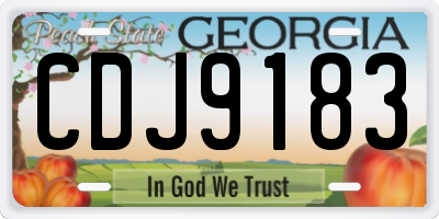 GA license plate CDJ9183