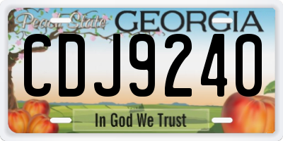 GA license plate CDJ9240