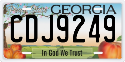 GA license plate CDJ9249