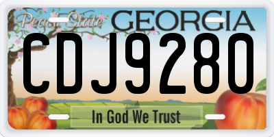GA license plate CDJ9280