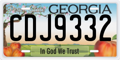 GA license plate CDJ9332