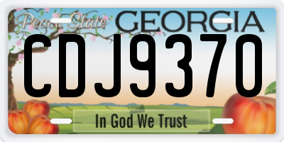 GA license plate CDJ9370