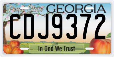 GA license plate CDJ9372