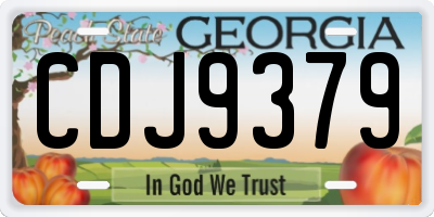 GA license plate CDJ9379
