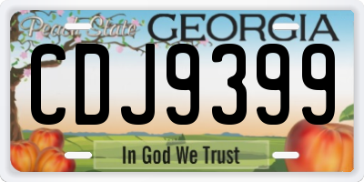 GA license plate CDJ9399