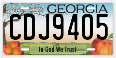 GA license plate CDJ9405