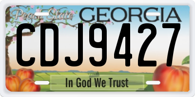 GA license plate CDJ9427