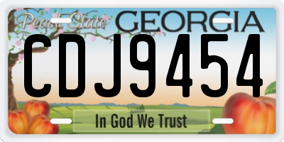 GA license plate CDJ9454