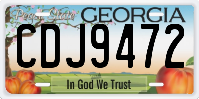 GA license plate CDJ9472