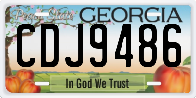 GA license plate CDJ9486