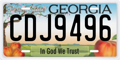 GA license plate CDJ9496
