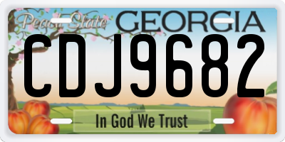 GA license plate CDJ9682