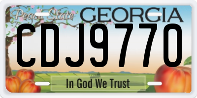 GA license plate CDJ9770