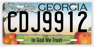GA license plate CDJ9912