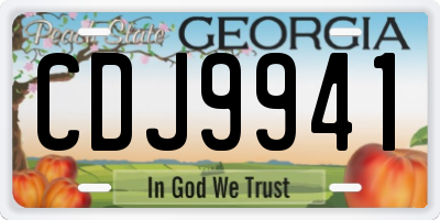 GA license plate CDJ9941