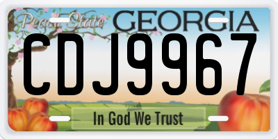 GA license plate CDJ9967