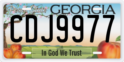 GA license plate CDJ9977