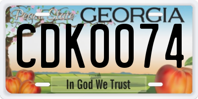 GA license plate CDK0074