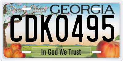 GA license plate CDK0495