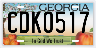 GA license plate CDK0517