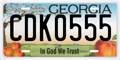 GA license plate CDK0555