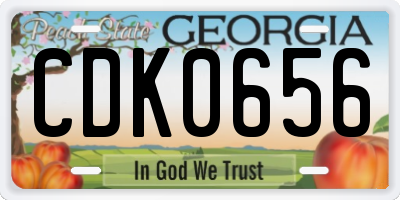 GA license plate CDK0656