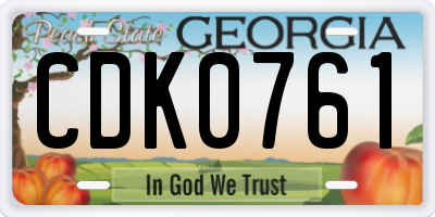 GA license plate CDK0761