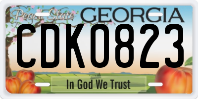 GA license plate CDK0823
