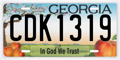 GA license plate CDK1319