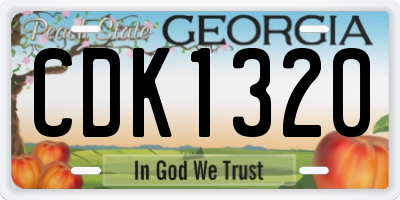 GA license plate CDK1320