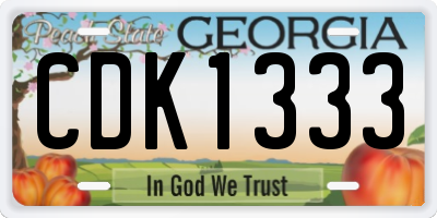 GA license plate CDK1333