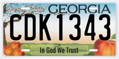 GA license plate CDK1343
