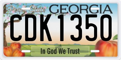 GA license plate CDK1350