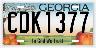 GA license plate CDK1377
