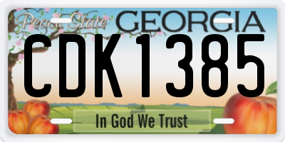 GA license plate CDK1385
