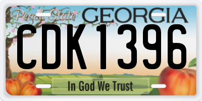 GA license plate CDK1396