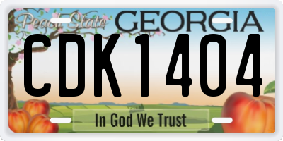 GA license plate CDK1404