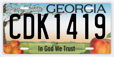 GA license plate CDK1419