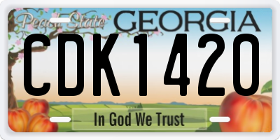 GA license plate CDK1420