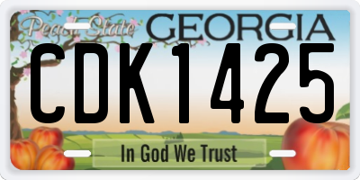 GA license plate CDK1425