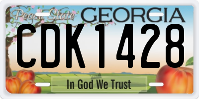 GA license plate CDK1428