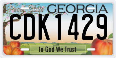 GA license plate CDK1429