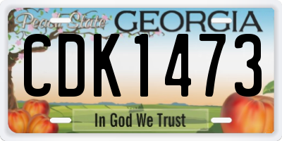 GA license plate CDK1473
