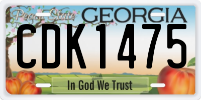GA license plate CDK1475