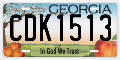 GA license plate CDK1513